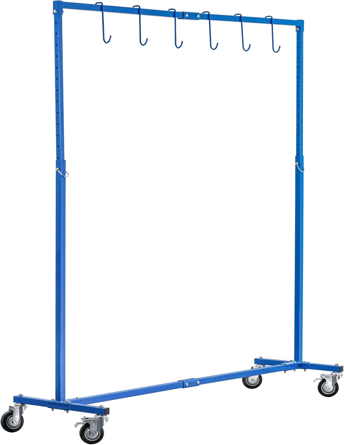 Master Elite 7-Foot Adjustable Height Paint Hanger Drying Rack - Mobile Auto Body Shop Painting Stand with 6 Hanging Hooks, Swivel Locking Wheels - Hang Freshly Spray Gun Painted Car Hoods Doors Parts