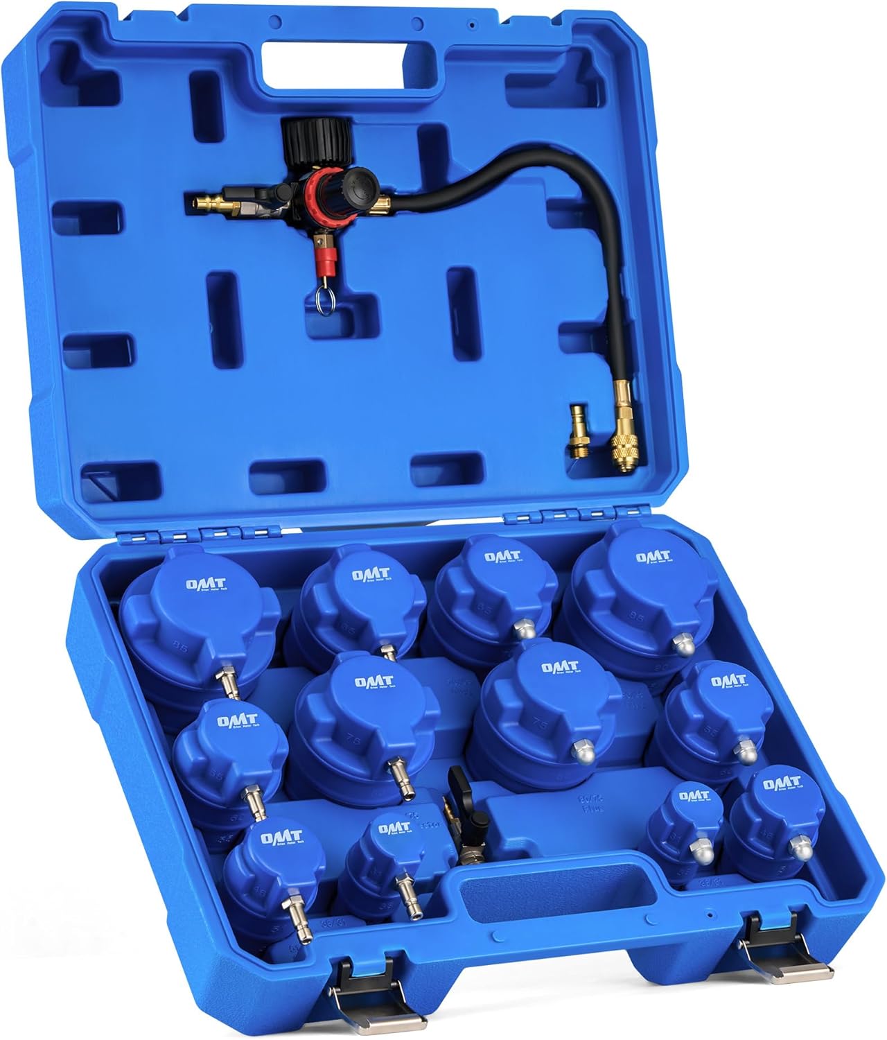 Orion Motor Tech Turbo Boost Leak Tester Set, Turbo System Leakage Tester Kit with Smoke Adapter 6 Pairs of Stepped Adapters 1.2