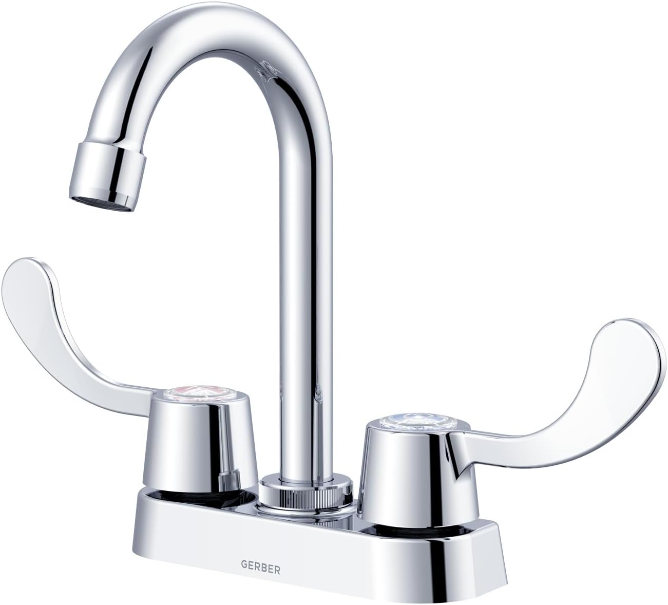 Gerber Classics Two Handle Bar Faucet Deck Plate Mounted Mount 3-Hole Installation Swivel Spout with Wristblade Handles, Chrome G004925166, Utility Prep Faucet