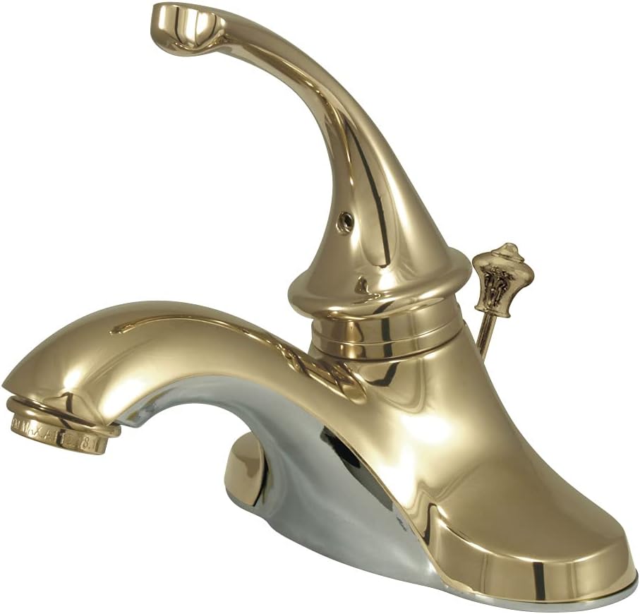 Kingston Brass KB3542GL Georgian 4-Inch Centerset Lavatory Faucet with Brass Pop-Up, Polished Brass