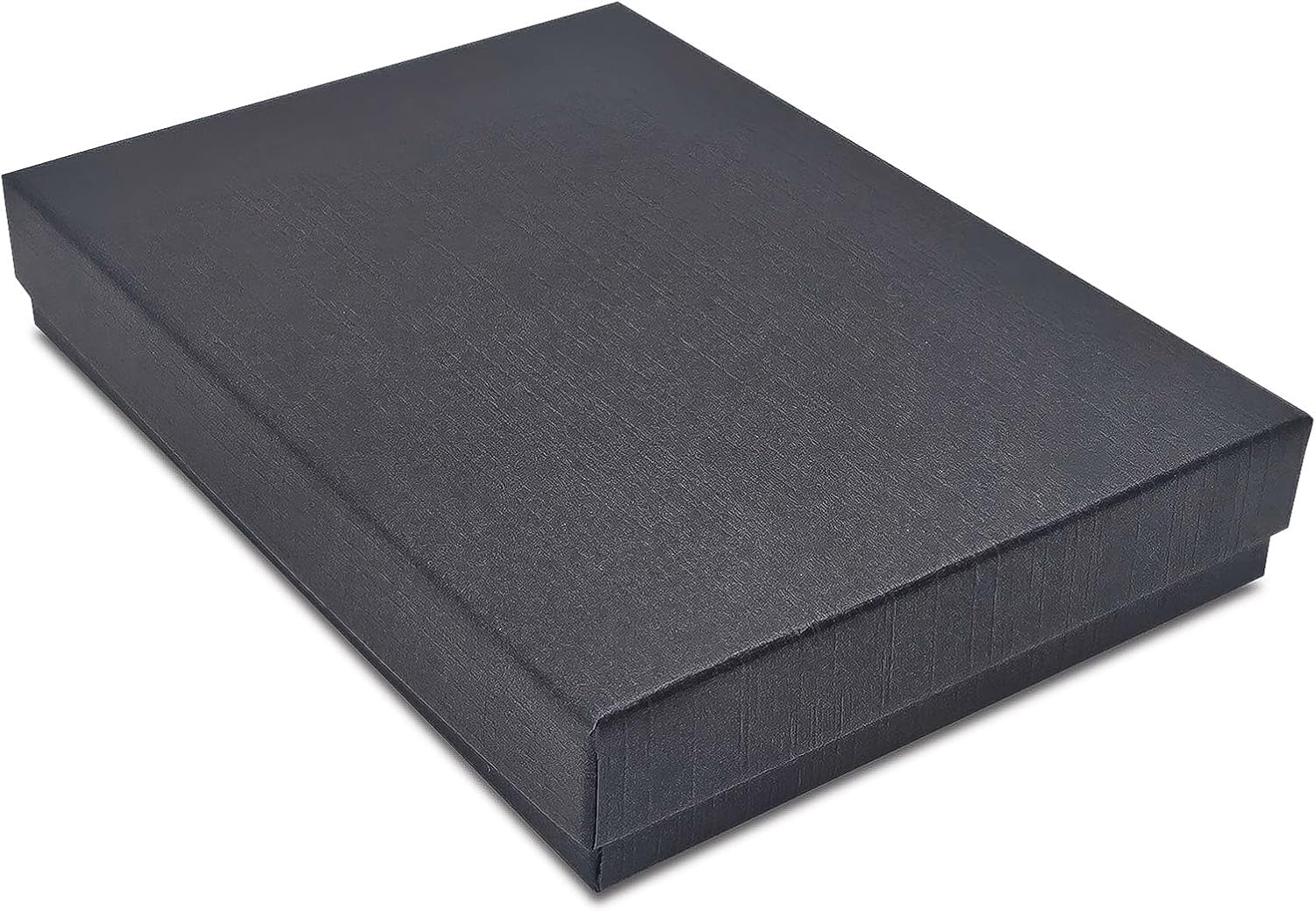TheDisplayGuys - 100-Pack #53 Cardboard Linen Paper Jewelry Boxes Gift Cases w. Cotton Padding - Black (5.4