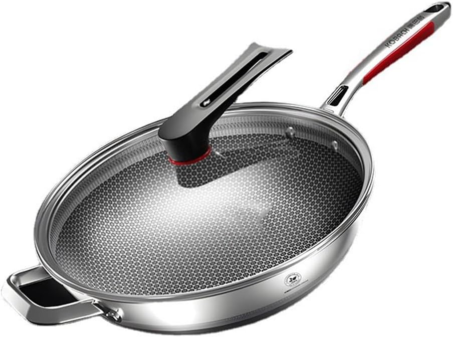 Stainless Steel Frying Pan Double-sided Honeycomb Non-stick Gas Cooker Induction Universal