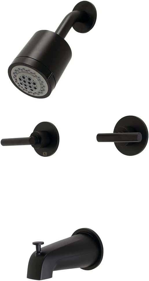 Kingston Brass KBX8140CML Manhattan Tub and Shower Faucet, Matte Black 7.13 x 12.5 x 5.5