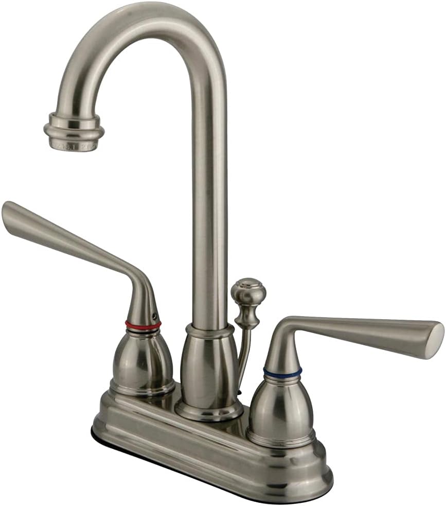 Kingston Brass KB3612ZL Silver Sage Deck Mount ADA Lavatory Faucet, Polished Brass