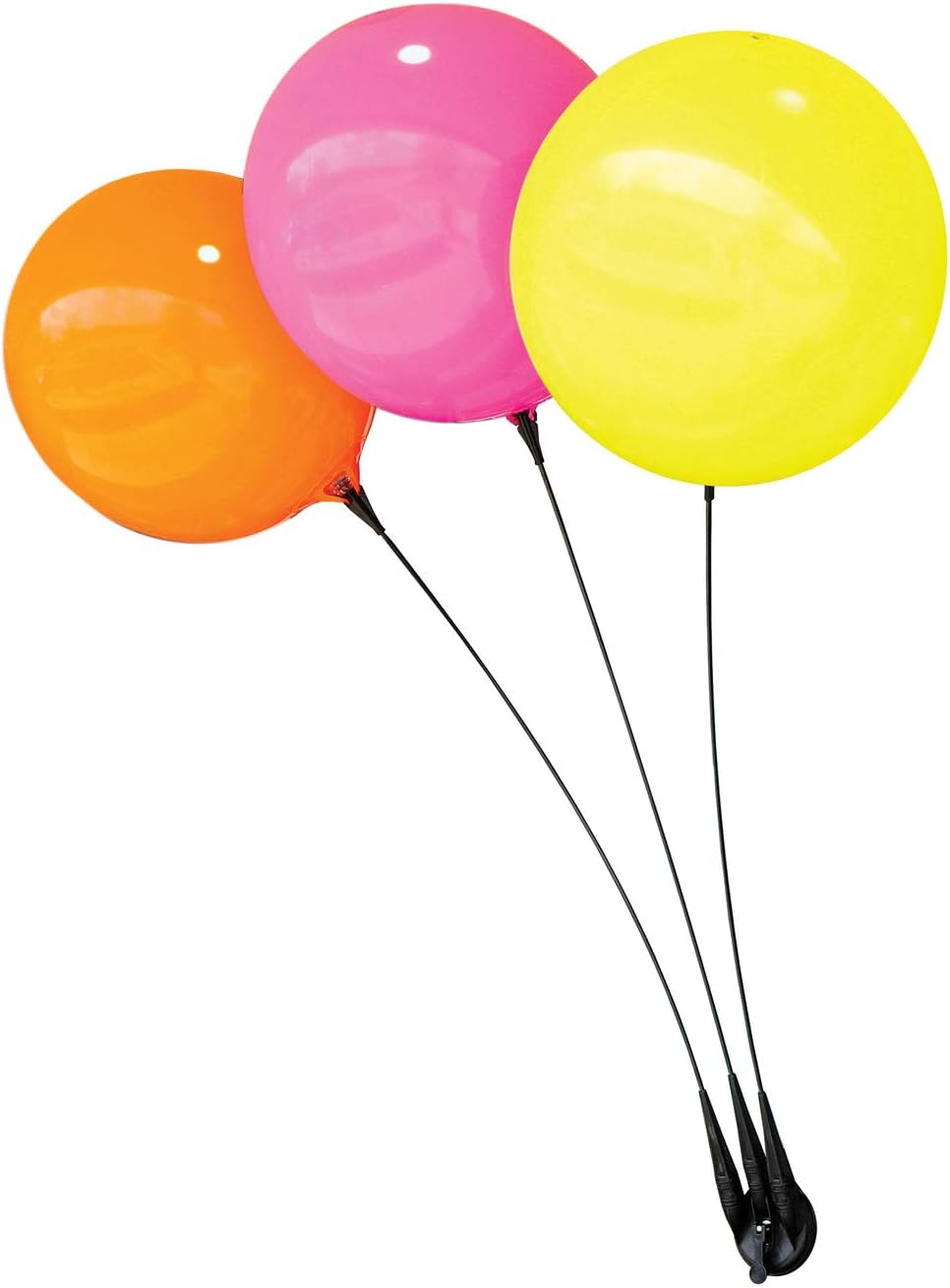 Weatherproof Reusable Seamed Balloon Triple Suction Cup Kit - Helium Free Plastic Outdoor Balloons