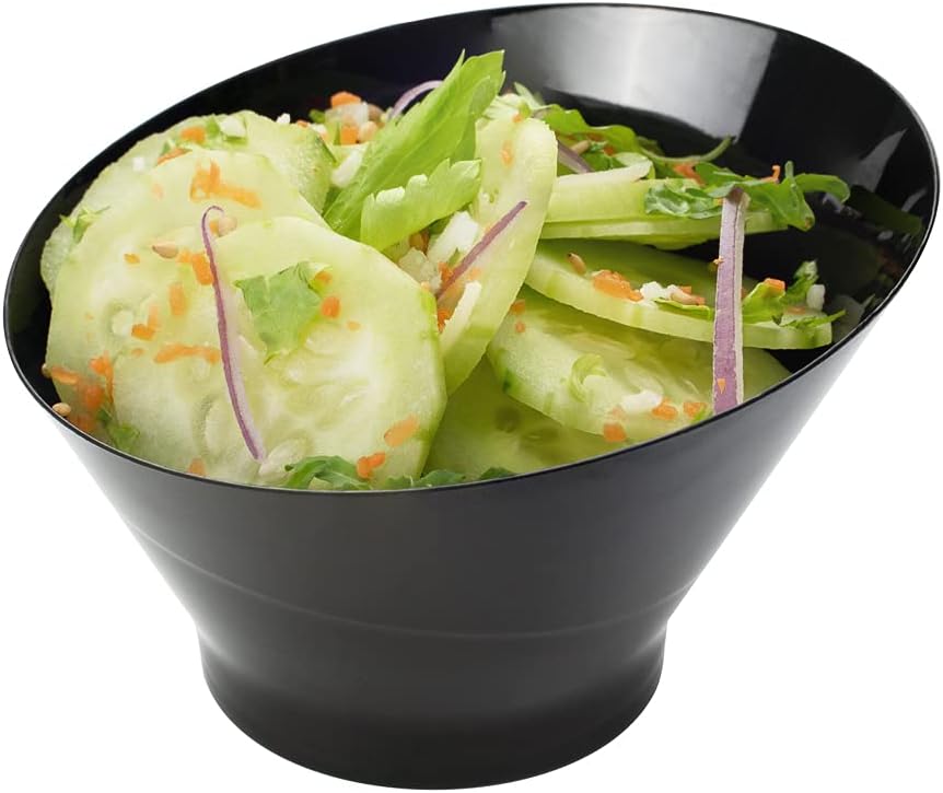 Restaurantware 7 Ounce Plastic Serving Bowls 100 Round Incline Bowls - Disposable Small White Plastic Round Bowls Unique Design For Soups Appetizers Or Desserts