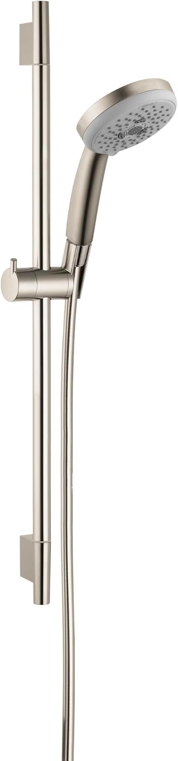 Hansgrohe Croma 100 6-inch Handshower with Slide Bar and Hose in Brushed Nickel, 04945820