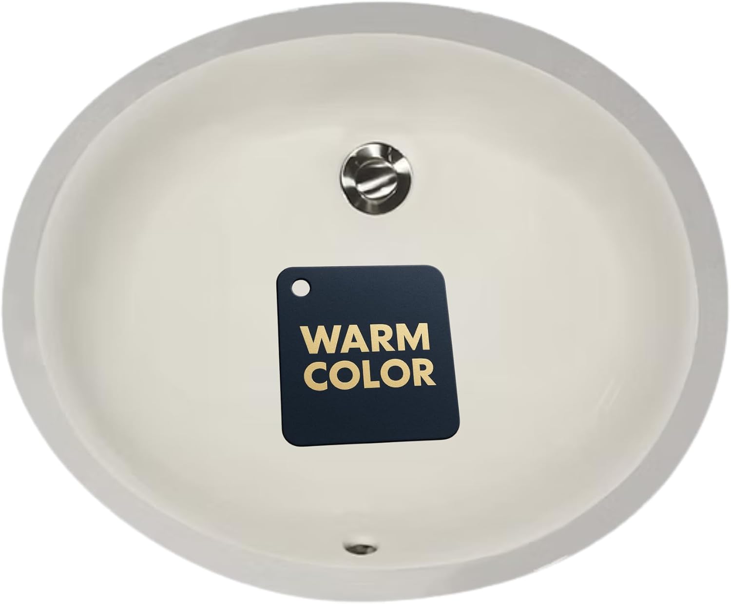 Nantucket Sinks UM-15x12-B 15-Inch by 12-Inch Oval Ceramic Undermount Vanity Sink, Bisque Cream Warm Color