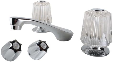 Widespread Faucet Cast Brass Spout Acrylic Handle