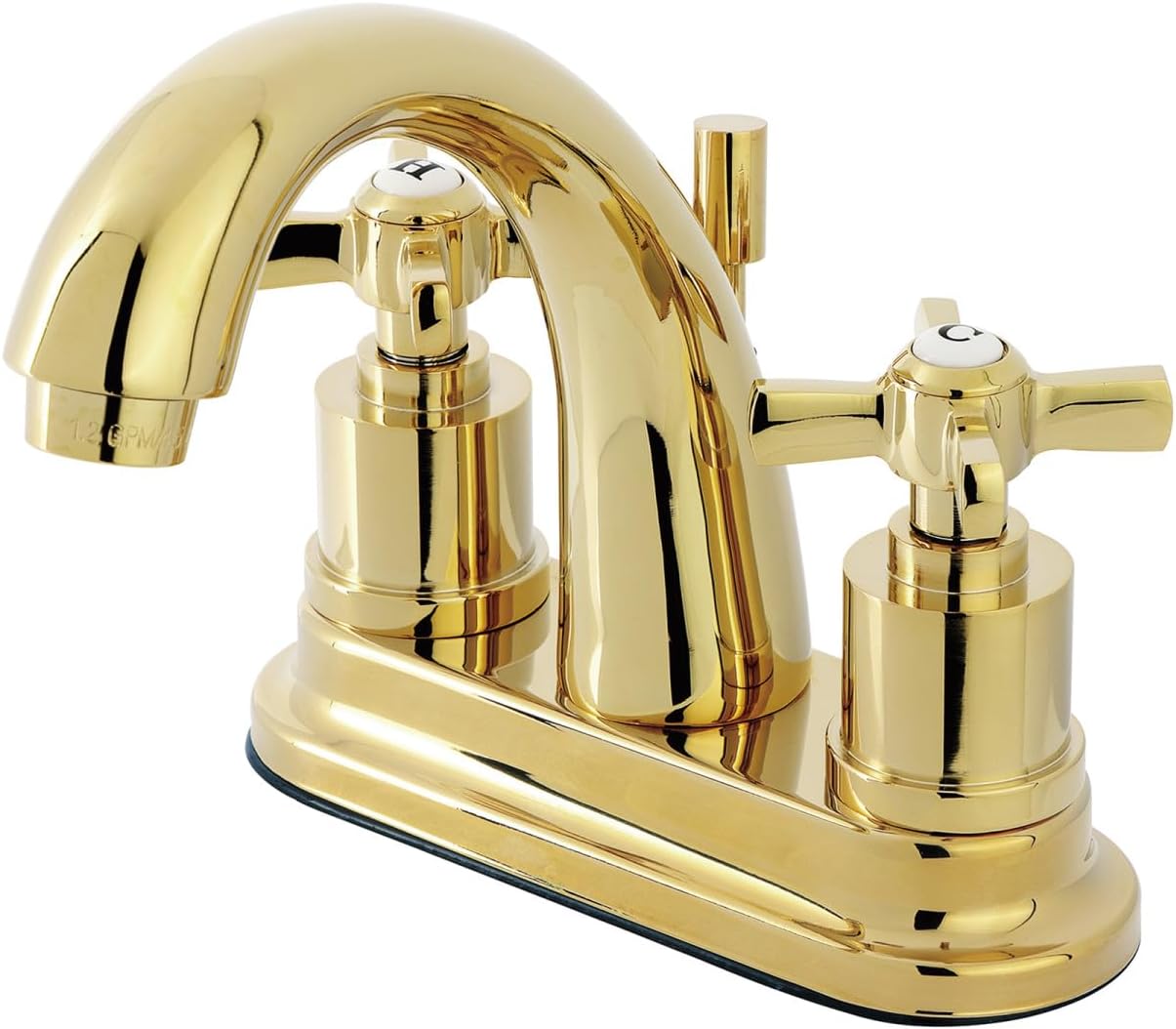 KINGSTON BRASS KS8612ZX Millennium 4-Inch Centerset Lavatory Faucet with Brass Pop-Up, Polished Brass