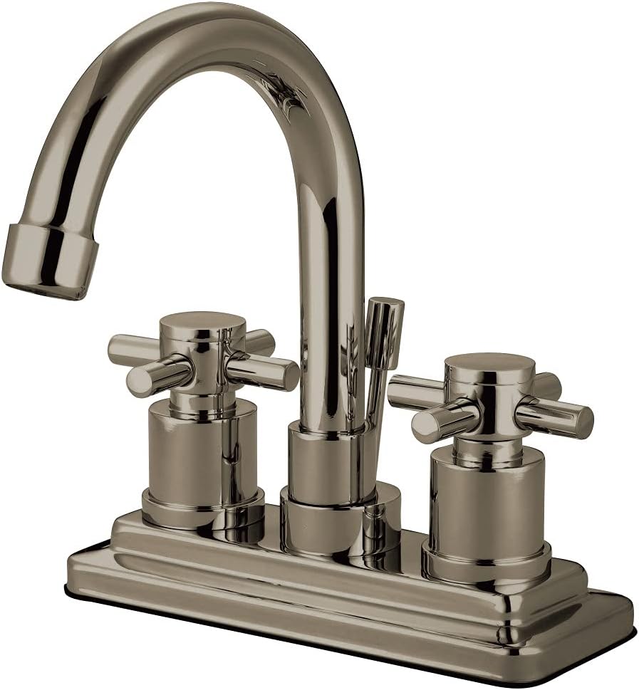 Kingston Brass KS8661DX Concord 4 in. Centerset Bathroom Faucet with Brass Pop-Up, Polished Chrome