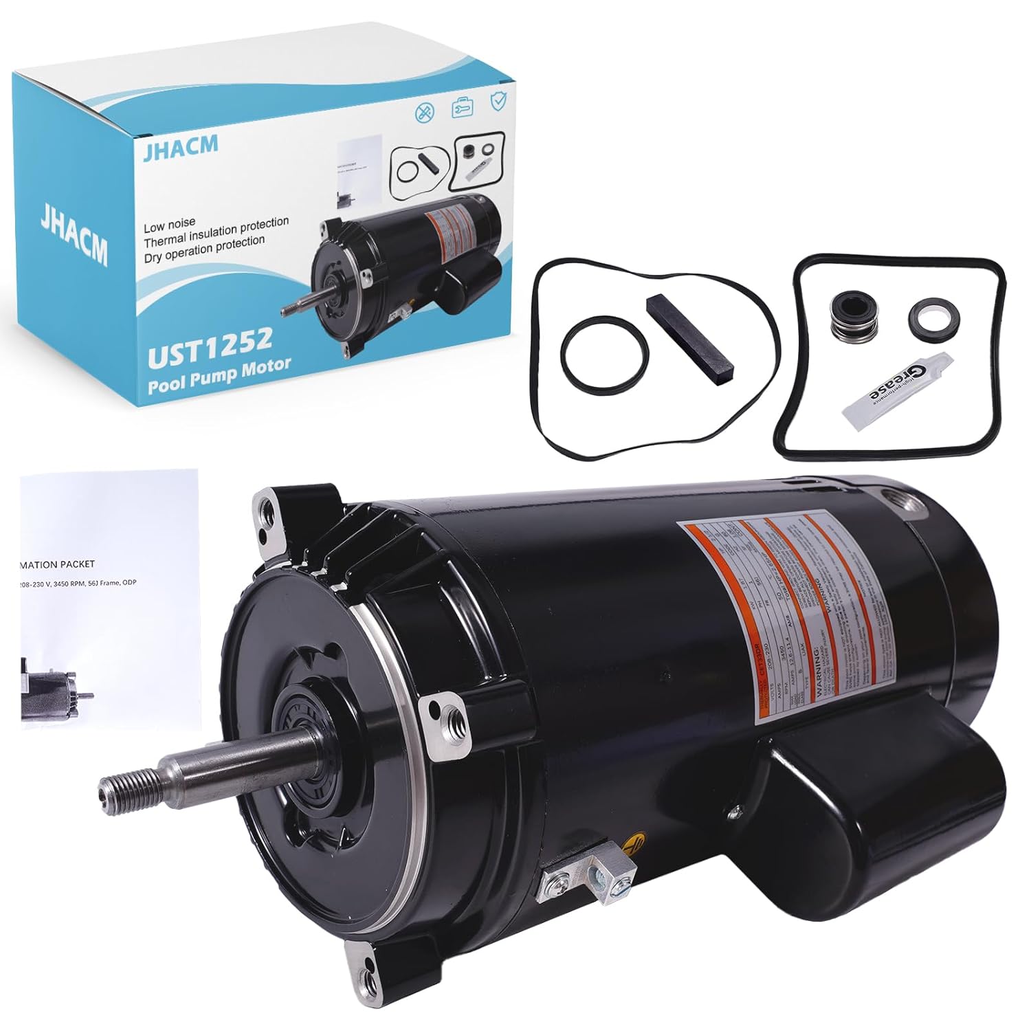 2.5HP Pool Pump Motor UST1252 Compatible with Hayward Super, Super II, Max Flow, Northstar &A.O. Smith Century Pump Round Flange Pool Motor