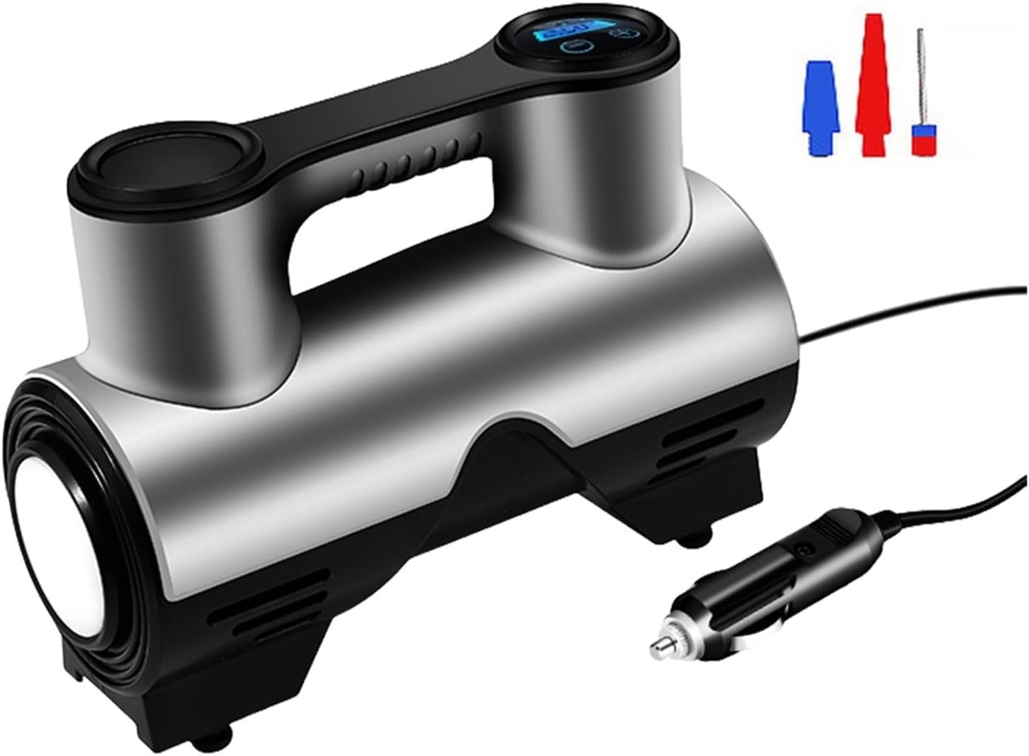 120W High Pressure Electric Tire Inflator with Light - Portable Car Air Pump Quick Inflation(Digital)