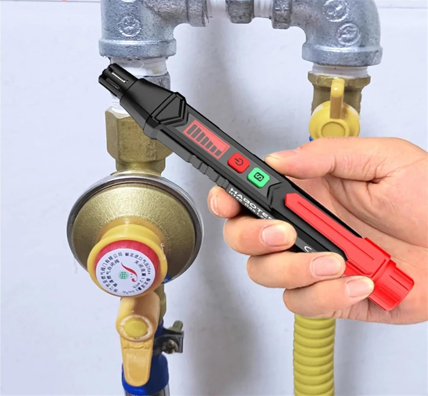 Gas Leak Detector Combustible Gas Detector HT59 HT60 HT61 0-1000PPM Sound & Screen Alarm Mini Gas Detector for Natural Methane(HT60)