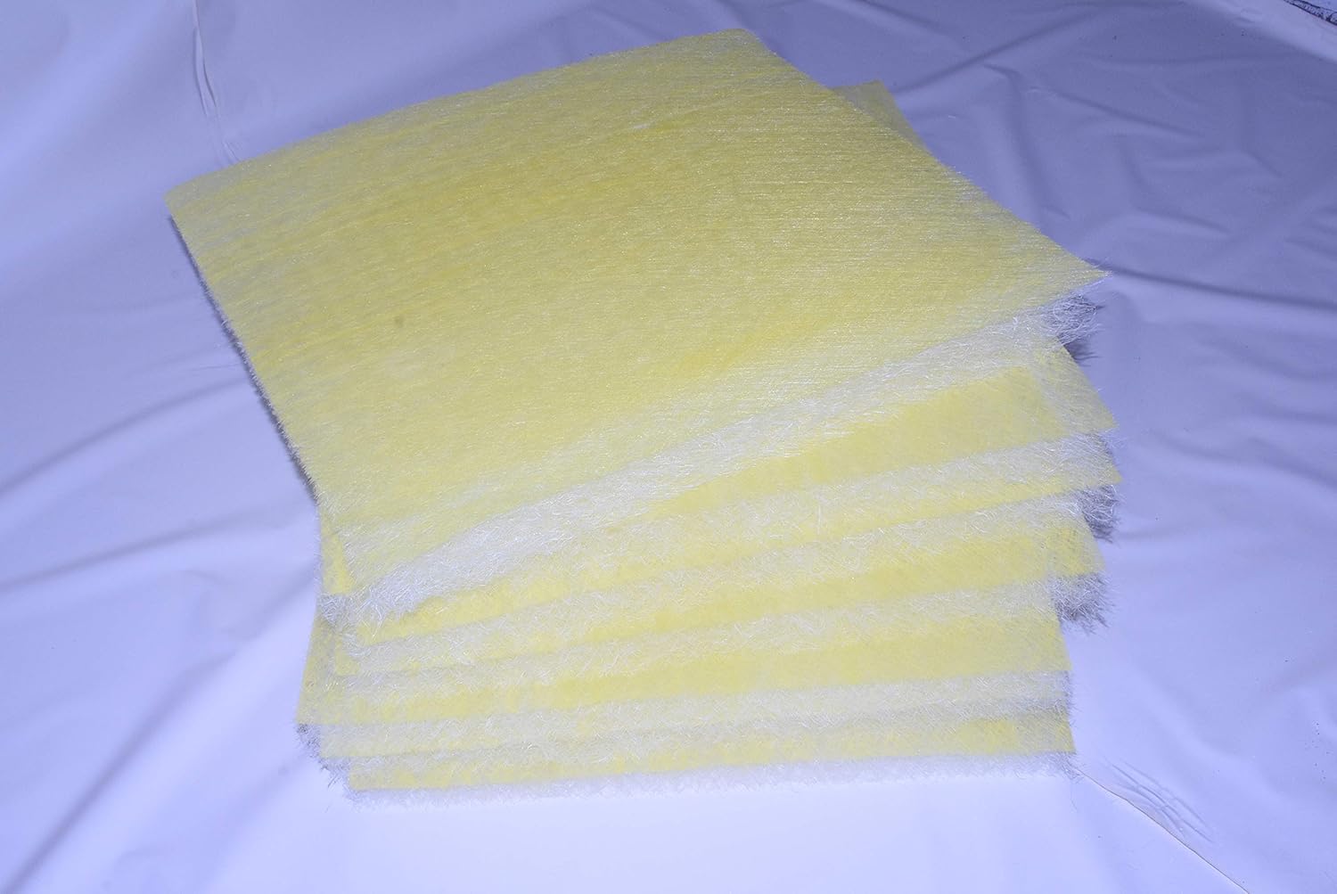 22 Gram Yellow & White Heavy Duty Fiberglass Paint Arrestor Pad - 20