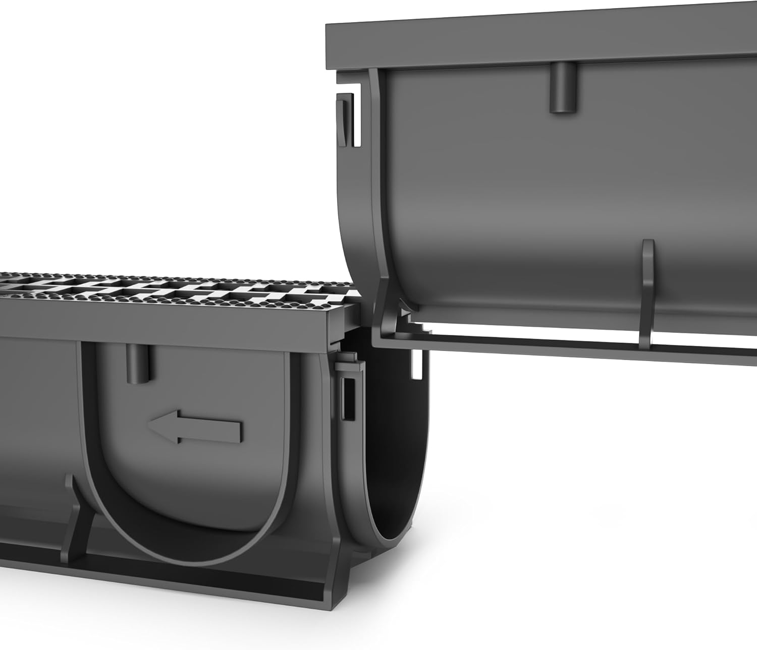 Vodaland - 3 Inch Trench Drain System with Outlet! - Black (5)