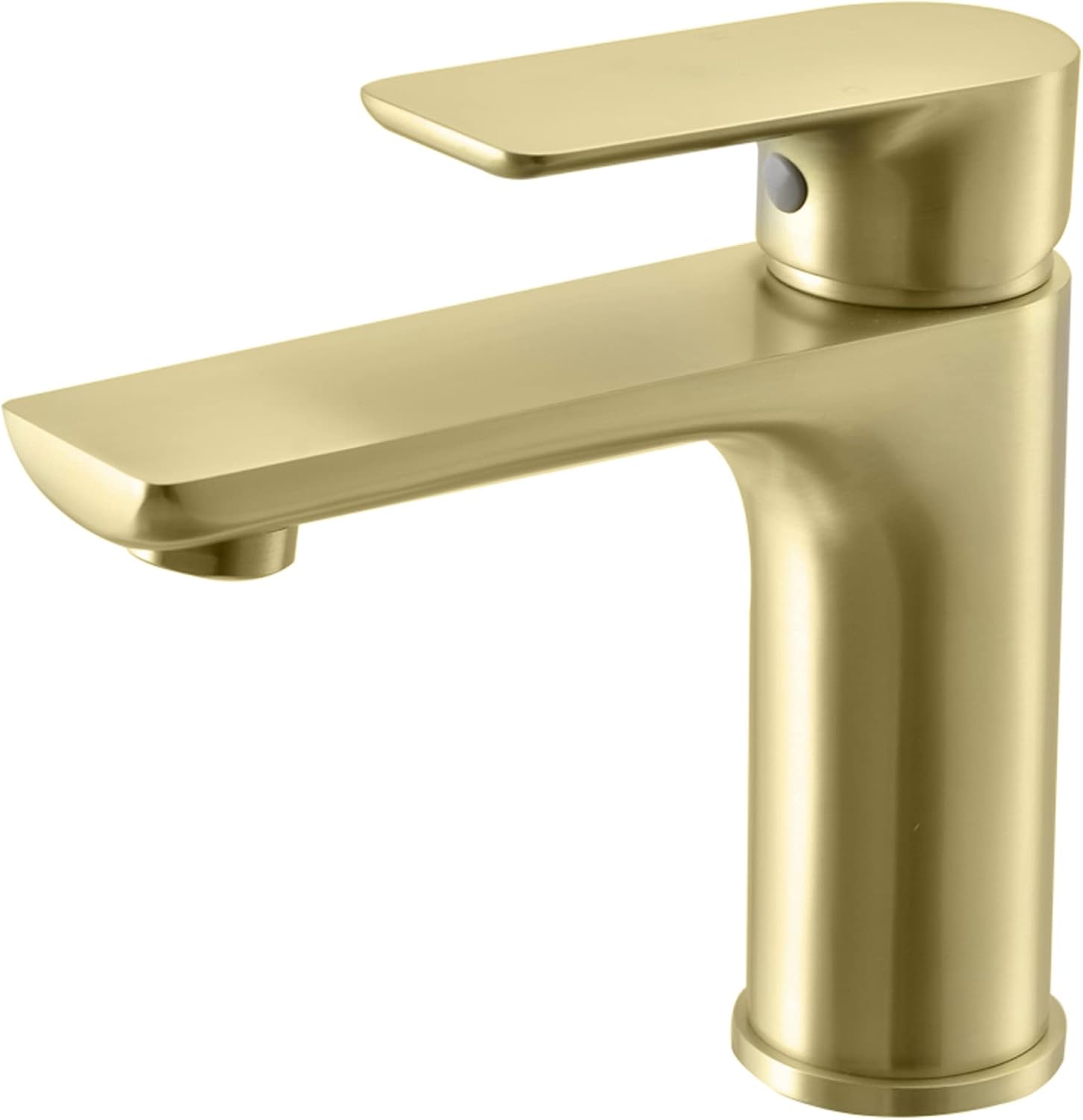 WELLFOR Bathroom Waterfall Faucets, Bathroom Sink Faucet with Single Handle, Solid Brass Bathroom Faucet, Bathtub Basin Vessel Faucet with Deck Plate, Pop Up Drain Included (Brushed Gold)