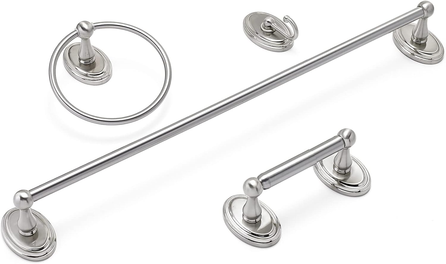 Richelieu 43449 Wyndham Collection 4-Piece Classic Bathroom Hardware Value Pack Set, Brushed Nickel Finish