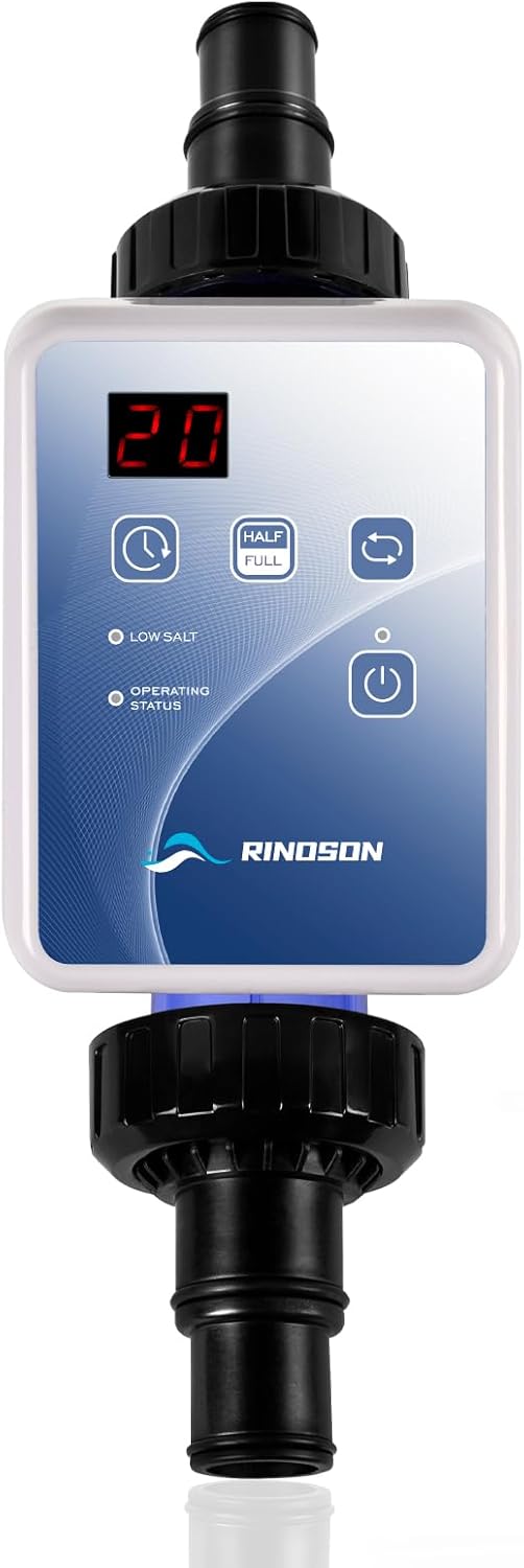 Saltwater Pool Chlorinator System for Above Ground Pools, Saltwater Pool System with Self-Cleaning Titanium Cell & LED Control Panel, Up to 12,000 Gallons, 5 Year Limited Warranty