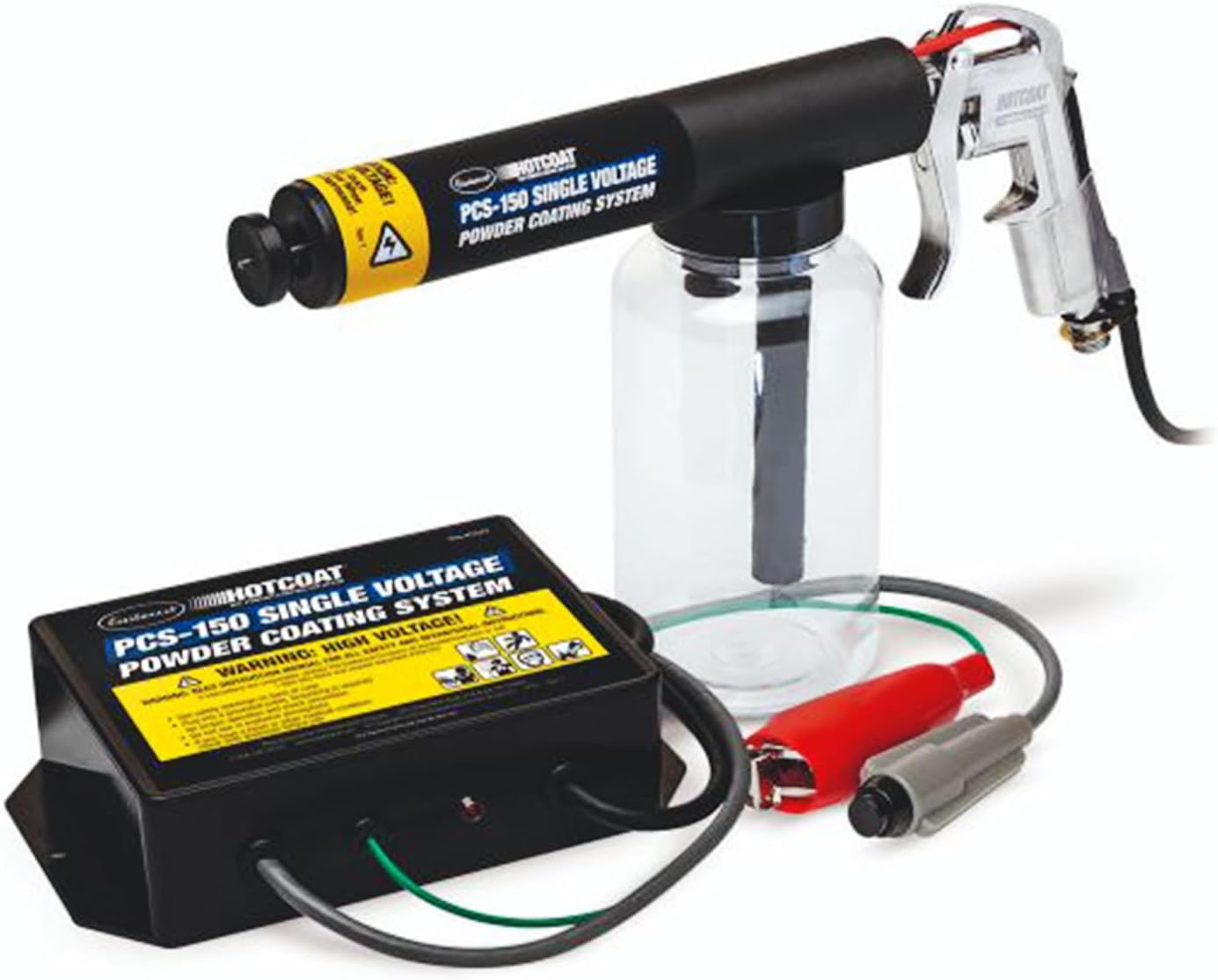 Eastwood PCS-150 Powder Coating System | Innovative Single Voltage with Minimal Overspray and Larger Ground Clamp | Powder Coating Machine with Clear Bottle