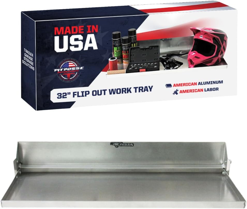 Pit Posse 610 Work Station Fold Down Flip Out Tray Shelf Cabinet 32