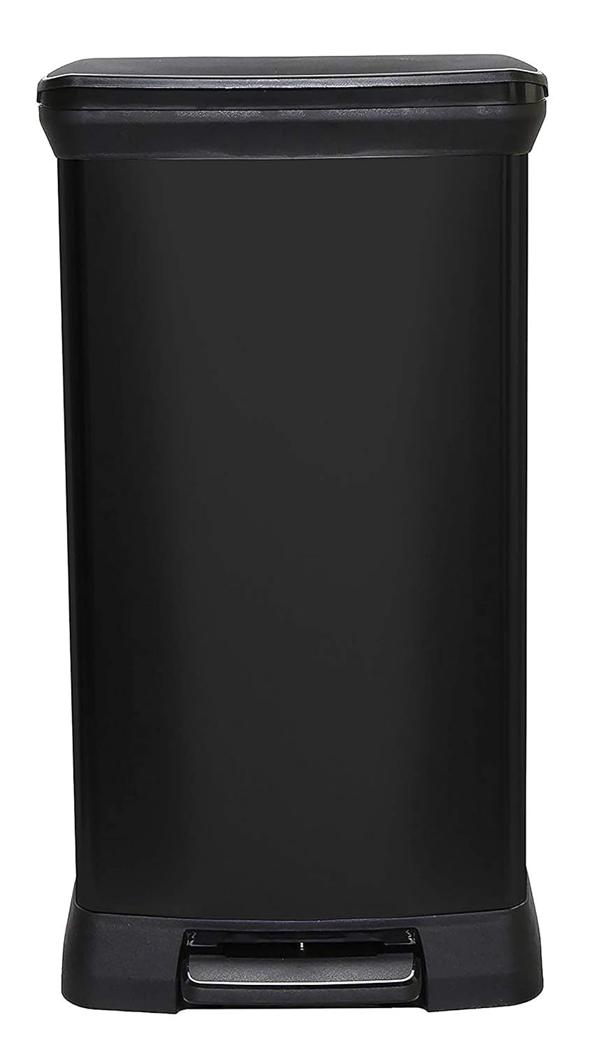 Curver Metal Effect 70% Recycled Kitchen Pedal Touch Deco Bin 50 litres - Red