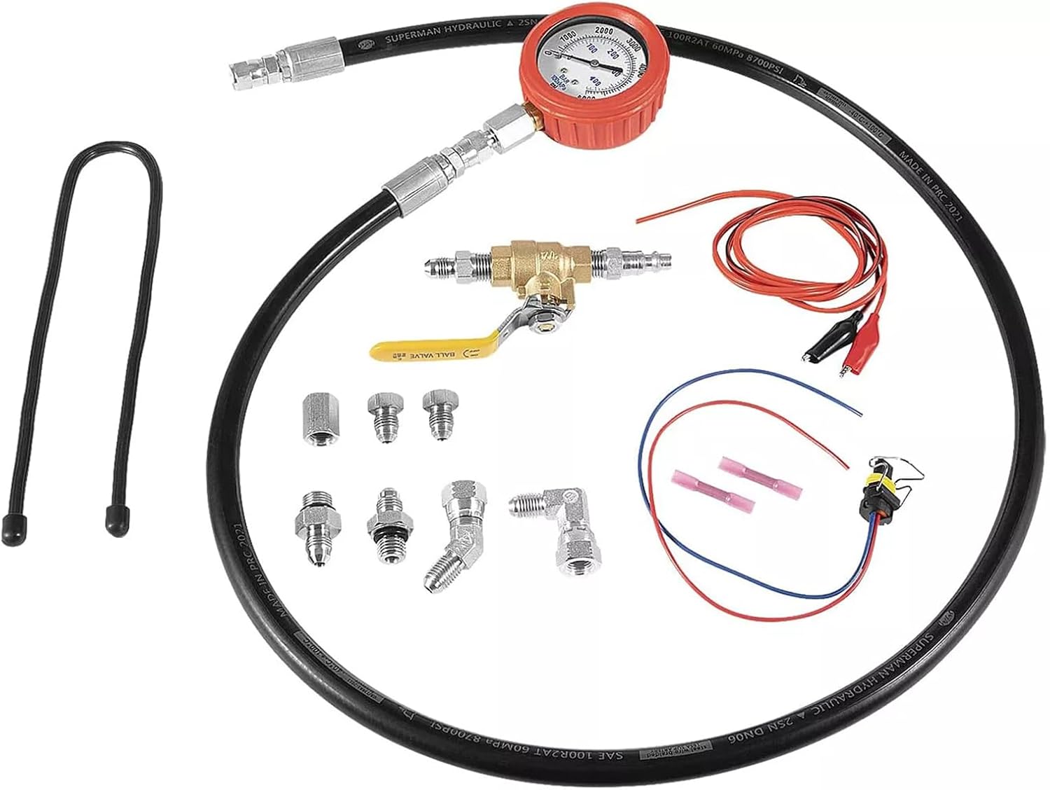 Hpop Test Tool High Pressure & Air Leak Test Gauge Tool Kit Fits for Ford F250 F350 6.0L & 7.3L Powerstroke 1994-2007