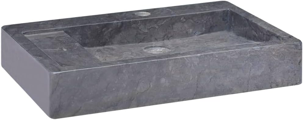 vidaXL Black Marble Sink, 22.8