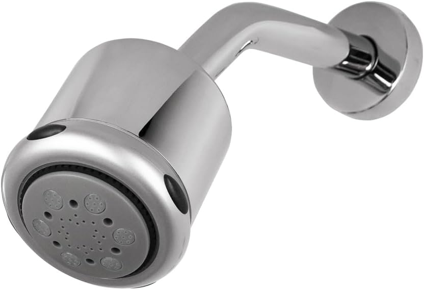 Lacava: 1569-PN - Wall-mount tilting round shower head, three jets. Arm and flange sold separately - Polished Nickel