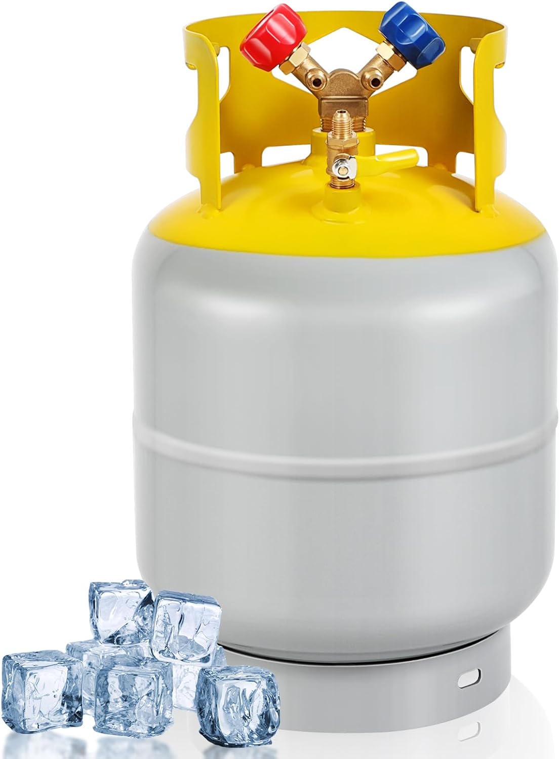 30 LB Refrigerant Recovery Tank for R12, R22, R134A, R410A Refrigerant with 1/4 SAE Y-Valve Liquid/Vapor Reclaim Tank AC Freon Recovery Tank Refrigerant Recovery Cylinder Tank Reusable