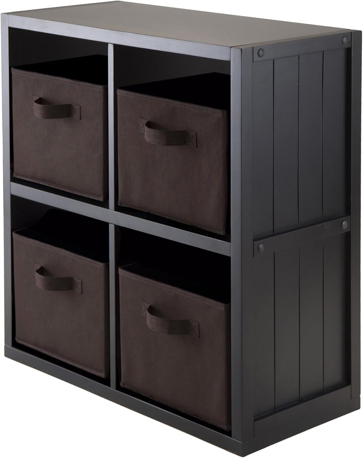 Winsome Timothy 5-Pc Set, 2x2 Grid Shelf & 4 Fabric Baskets