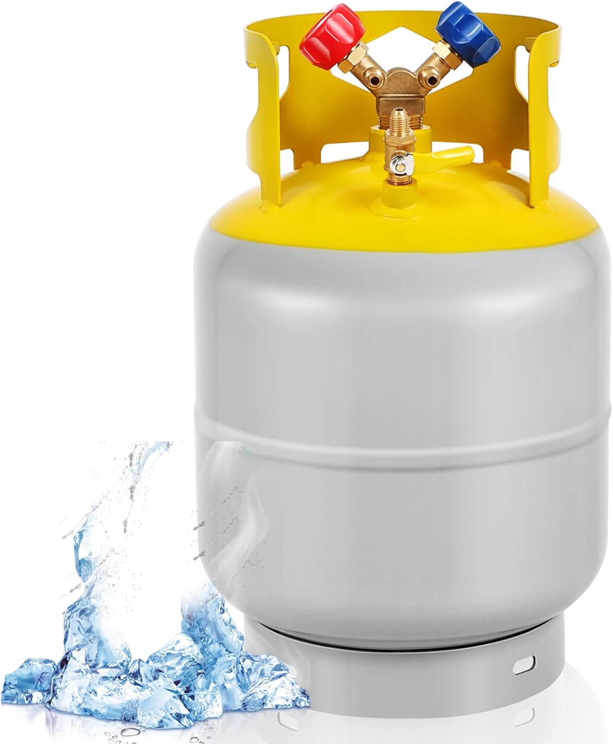 50 LB Refrigerant Recovery Tank for R12, R22, R134A, R410A Refrigerant with 1/4 SAE Y-Valve Liquid/Vapor Reclaim Tank AC Freon Recovery Tank Refrigerant Recovery Cylinder Tank Reusable
