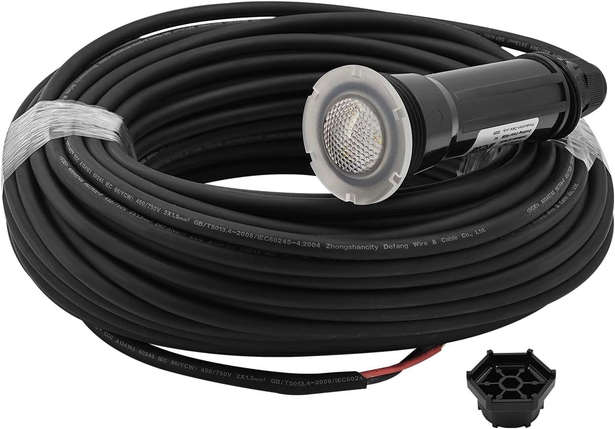 AC12V 1.5 Inch LED RGB Color-18w Changing Pool Light for Inground Pools Replacement for Pentair GloBrite, Direct Fit Spa & Inground Pool Fixtures,7 Color Light Changing,100ft Cord