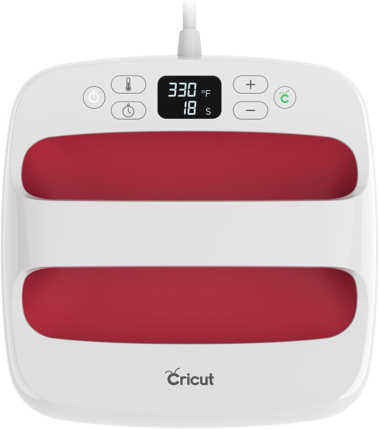 Cricut EasyPress 2 Heat Press Machine (9 in x 9 in), Ideal for T-Shirts, Tote Bags, Pillows, Aprons & More, Precise Temperature Control, Features Insulated Safety Base & Auto-Off, Raspberry