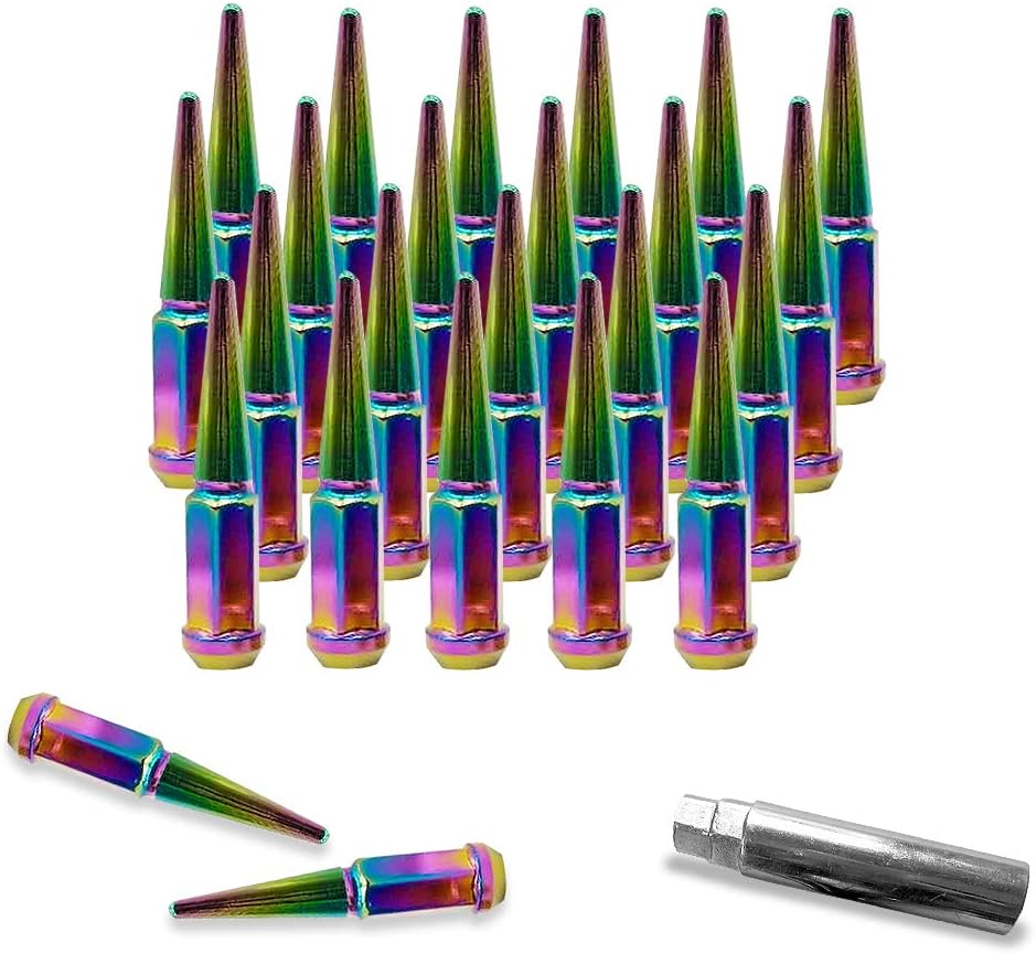 24pc Spike Lug Nut 12x1.5 Neo Chrome 4.4