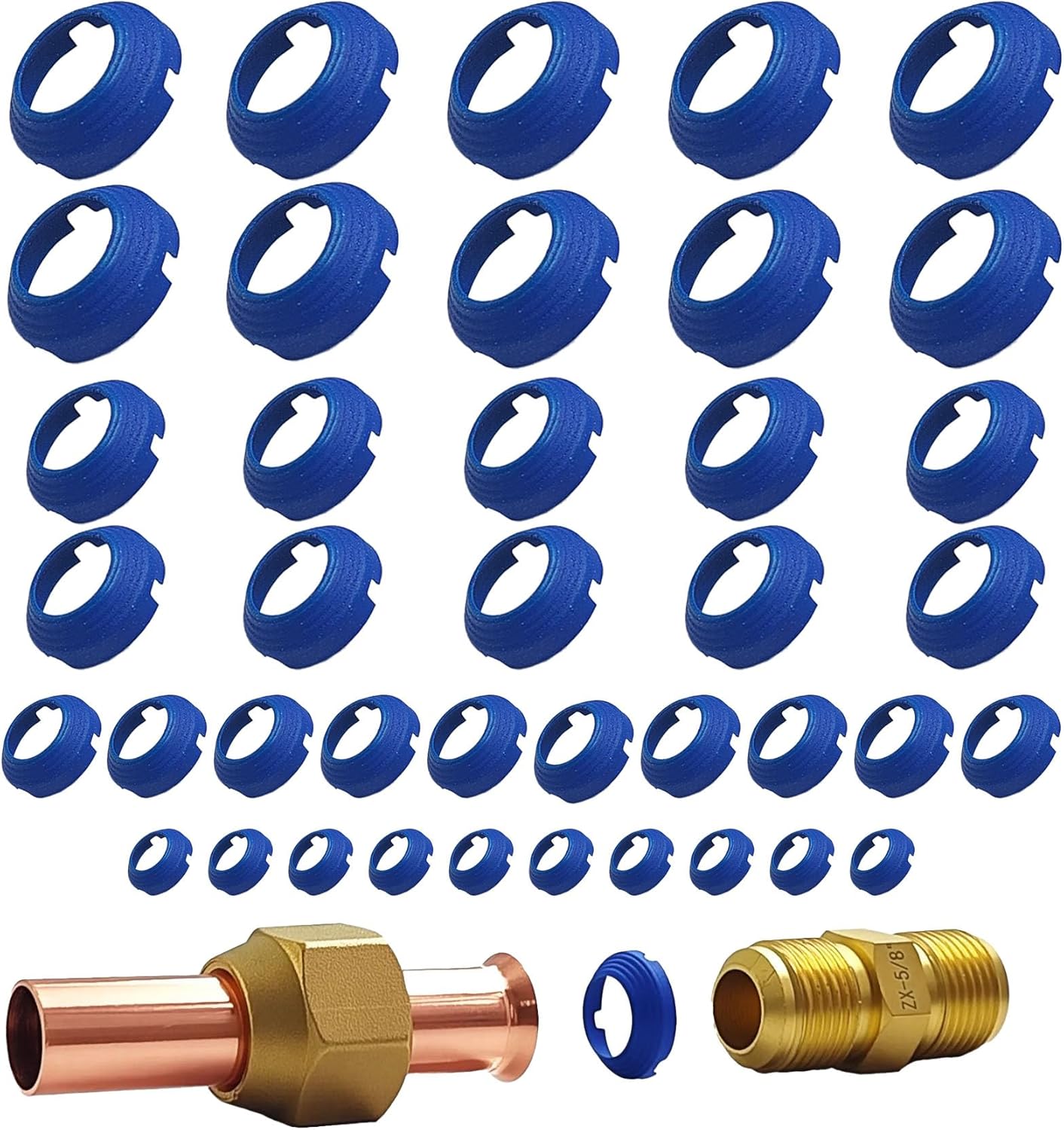 40 Pack Starter Leak-Free SAE Flare Fitting, HVAC Leak Free SAE Flare Connections Eliminates Refrigerant Leaks, For Schrader Valve, Refrigeration, HVAC & Mini Split kit - 1/4