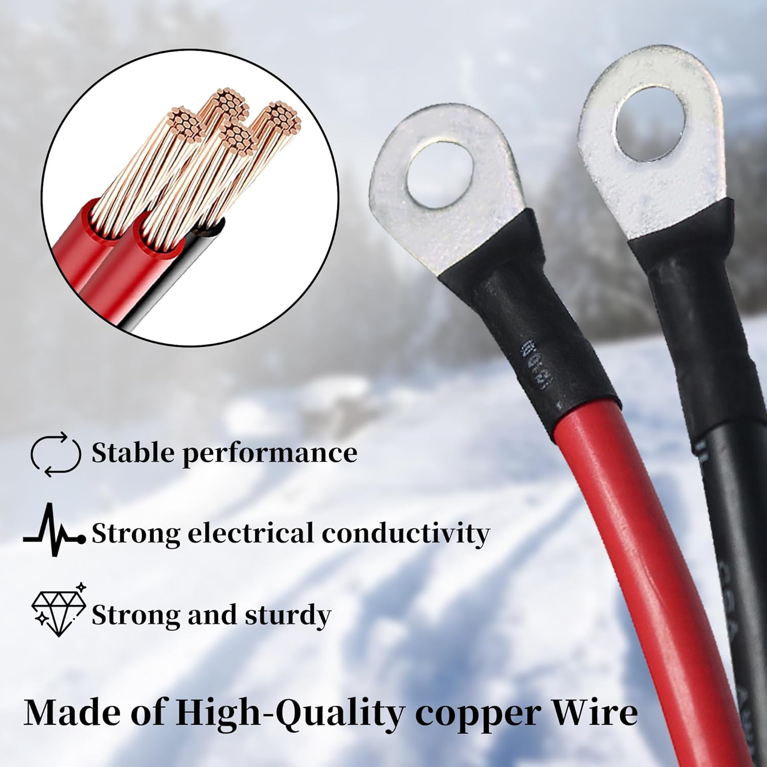 42014 42015 Truck & Plow Side Battery Cable Set for Western SnowEx Fisher Blizzard Snow Plow - 4 Pin Wiring Harness Included (42014)