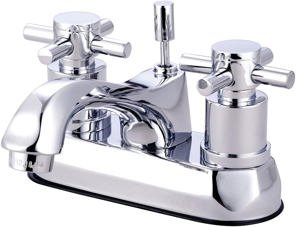 Kingston Brass KS4261DX Concord 4-Inch Centerset Lavatory Faucet, Metal Cross Handle, Polished Chrome