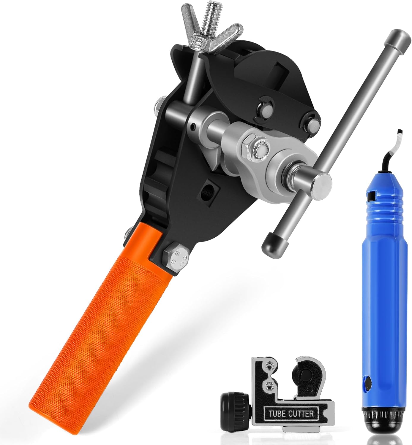 45° Flaring Tool Kit with Tube Cutter Deburring Tool Single Flaring Tool for 1/8