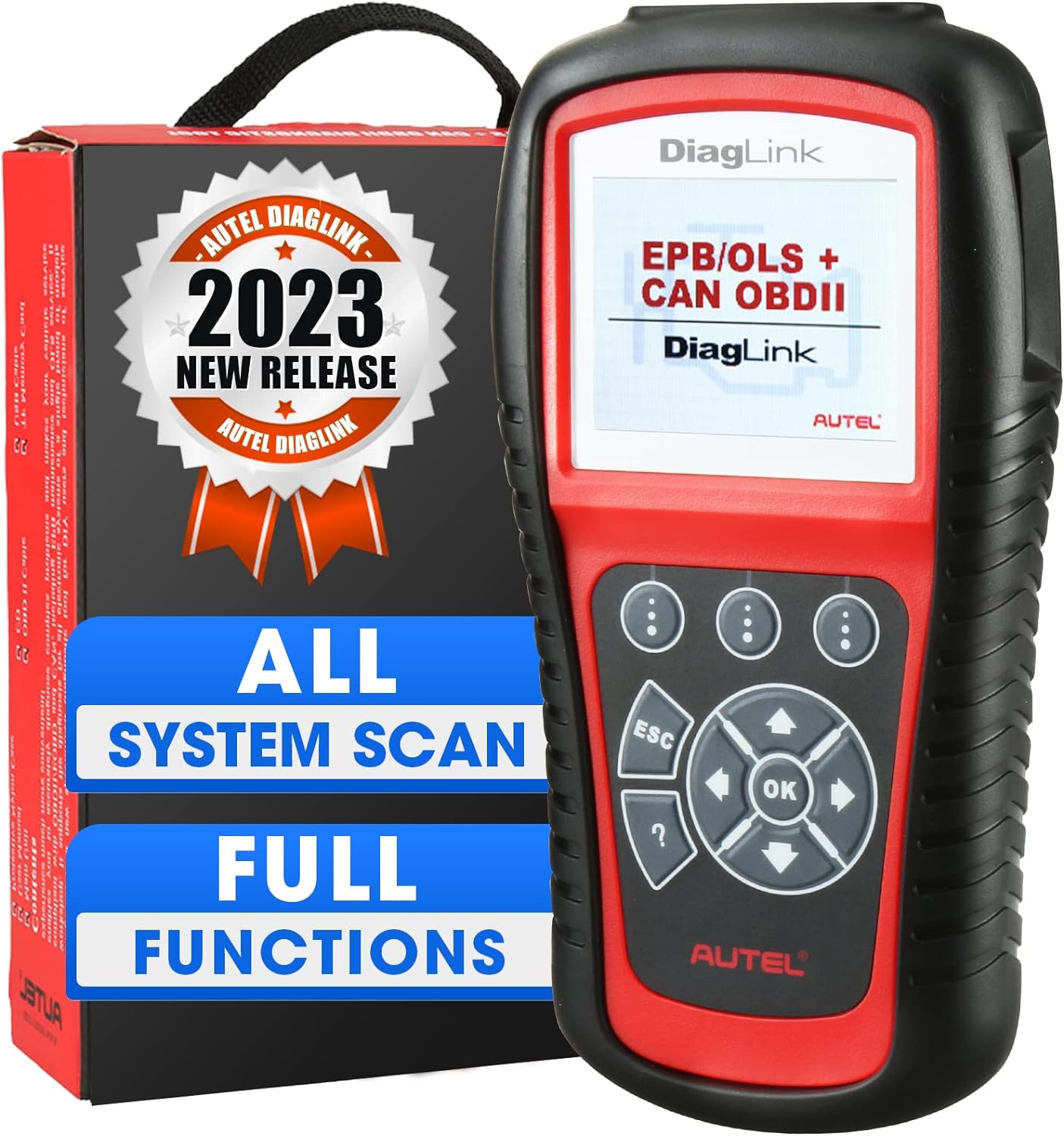 Autel OBDII OBD2 Code Reader Diaglink (DIY Version of MD802) All Systems/Modules Diagnostic for ABS, SRS, Engine, Transmission, EPB, Oil Reset