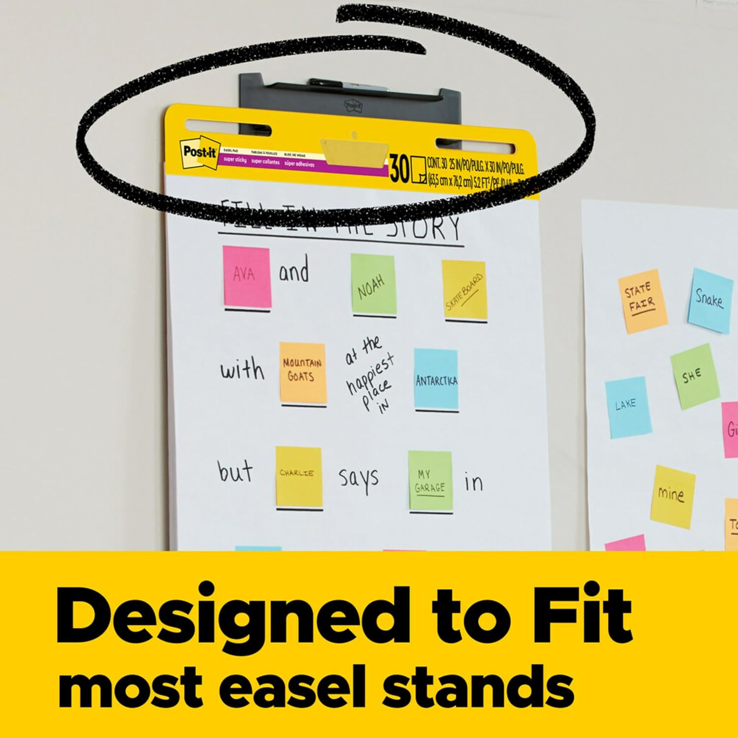 Post-it Super Sticky Easel Pad, 25 in x 30 in, White, 30 Sheets/Pad, 4 Pads/Pack, Great for Virtual Teachers and Students (559 VAD 4PK)