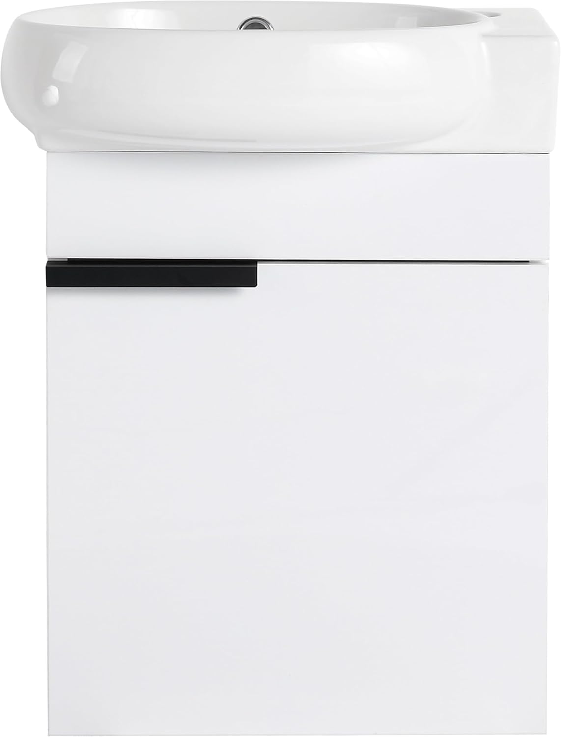 Bathroom Vanity with Sink,16Inch Single Bathroom Cabinet,Floating Wall Mounted Cabinet Set with Soft Close Door,White