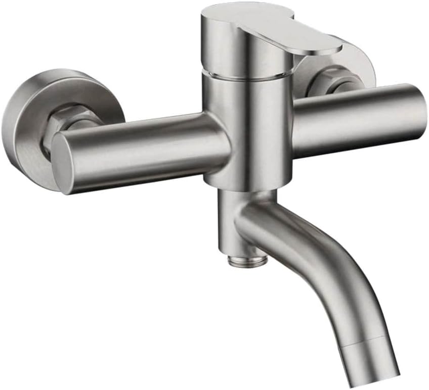 Stainless Steel Shower Mixer Faucet Shower Diverter Wall Mounted Bathroom Fixtures Ceramic Valve Core Universal Hot Cold Tap,Chrome