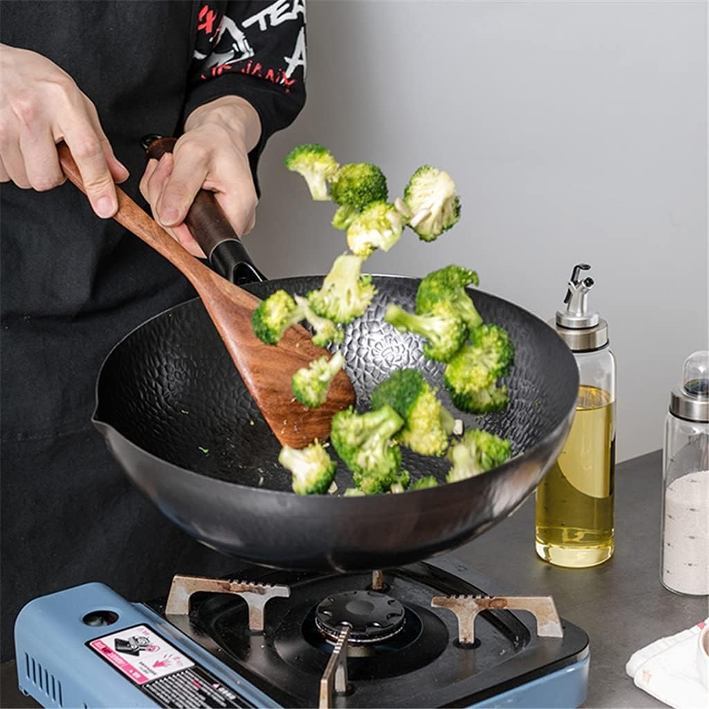 32cm Chinese Handmade Iron Wok Non-stick Non-coating Kitchen Cookware Pan