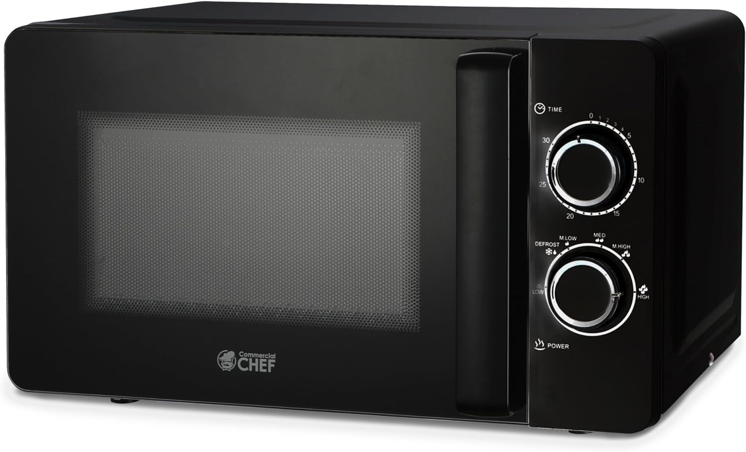 Commercial CHEF Small Microwave 0.7 Cu. Ft. Countertop Microwave with Mechanical Control, White Microwave with 6 Power Levels, Outstanding Portable Microwave with Convenient Pull Handle