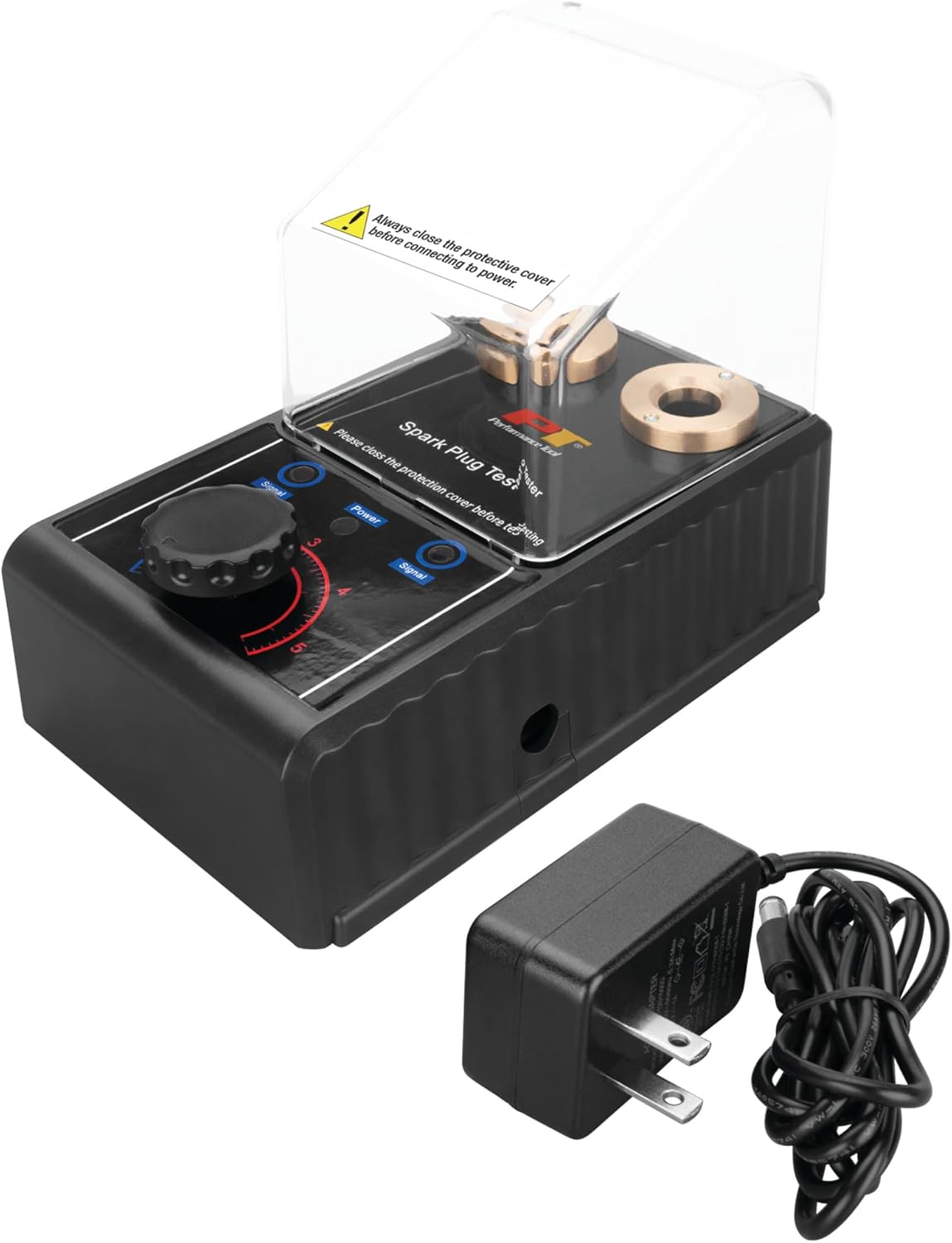 Performance Tool W3003 Spark Plug Analyzer, 500-6000 RPM, Tests Two at Once, Works with Nearly All Gasoline Engines, Safety Shield, Black
