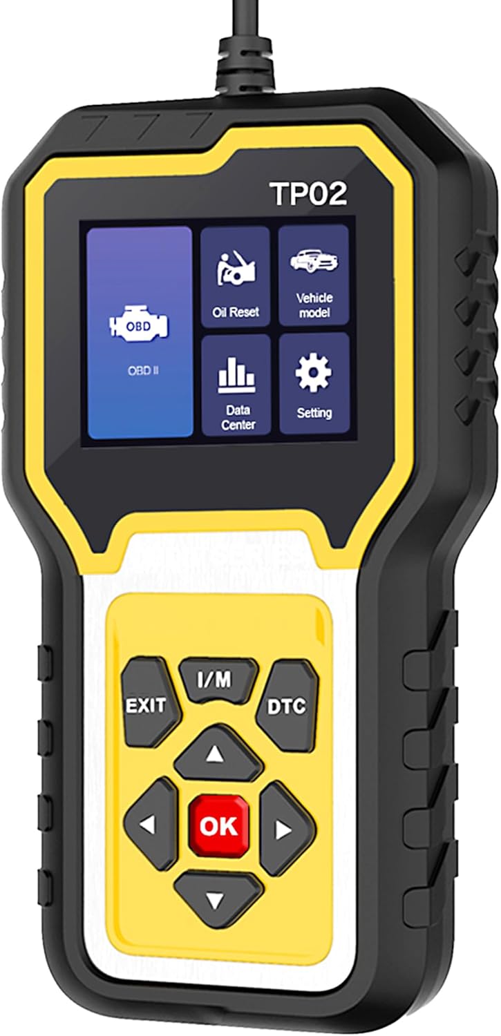 Upgraded TP02 Fit for BMW,Mercedes-Benz,Audi,Honda,Toyota,Nissan 6 in 1 OBD2 Scanner, Full System Enhanced OBDII Diagnostic Scan Tool and Code Reader with Reset Services, Oil Reset