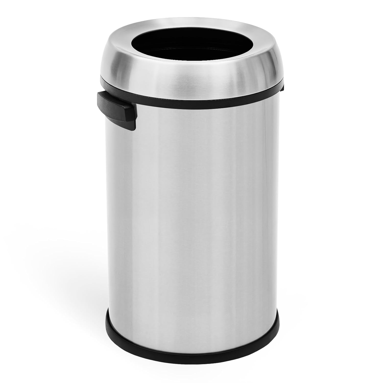 GAOMON 65L/17Gal Open Top Heavy Duty Stainless Steel Outdoor Trash Can, Large Kitchen Round Can