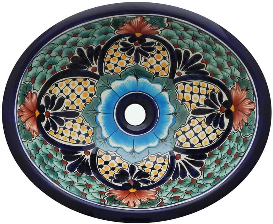 Mexican Sink Bathroom Handmade Sink Hand Painted 21 x 17# 71