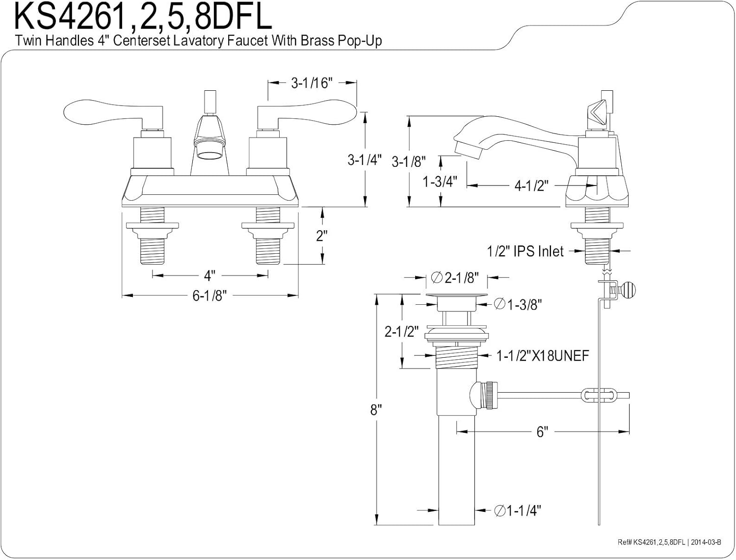 Kingston Brass KS4261DFL 4